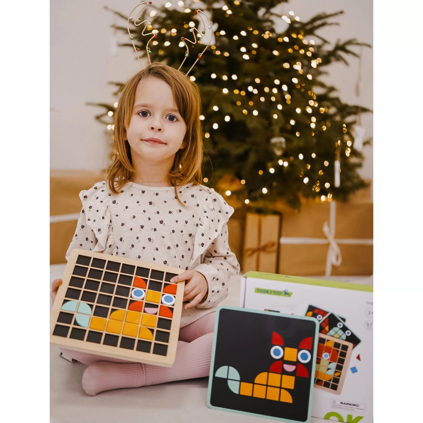 TOOKY TOY medinė mozaika – Montessori dėlionė