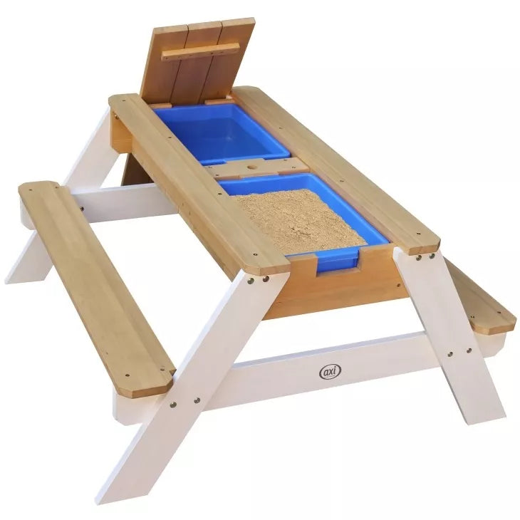 AXI Nick pikniko stalas su suolu, skėčiu ir vandens/smėlio indais