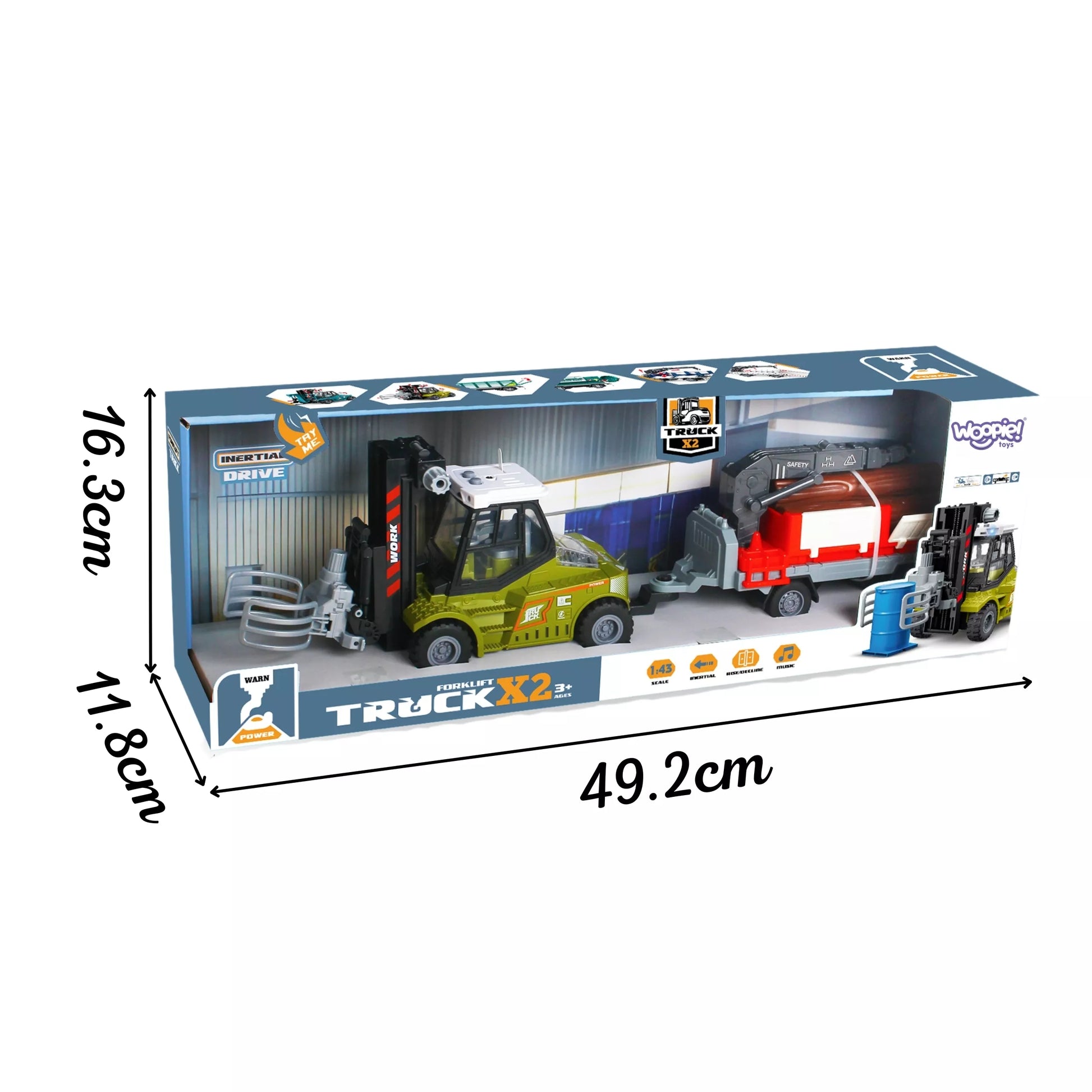 WOOPIE Užsegamas šakinis krautuvas su priekaba Šviesos garsai