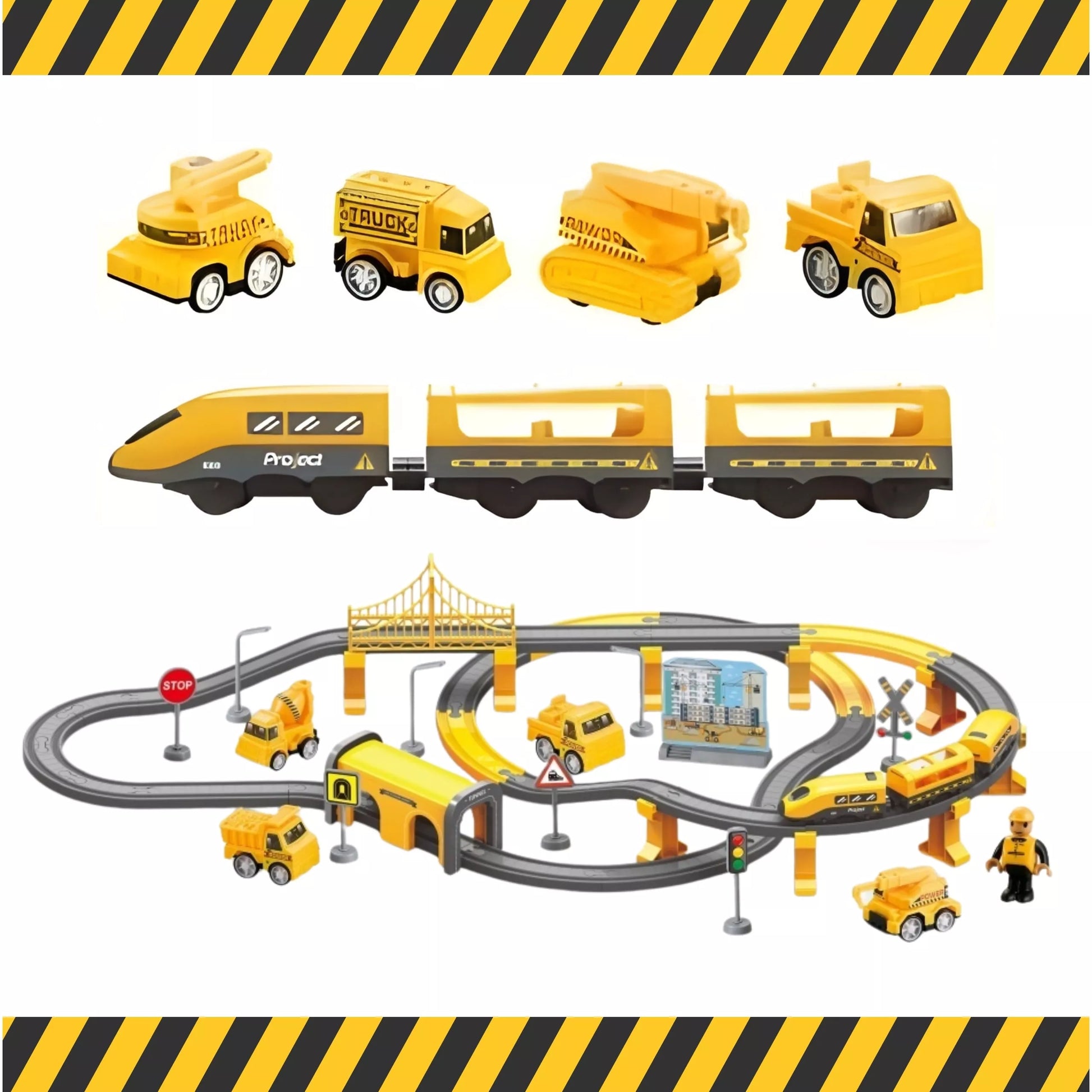 WOOPIE elektrinių geležinkelių lokomotyvų statybos komandos rinkinys 92vnt