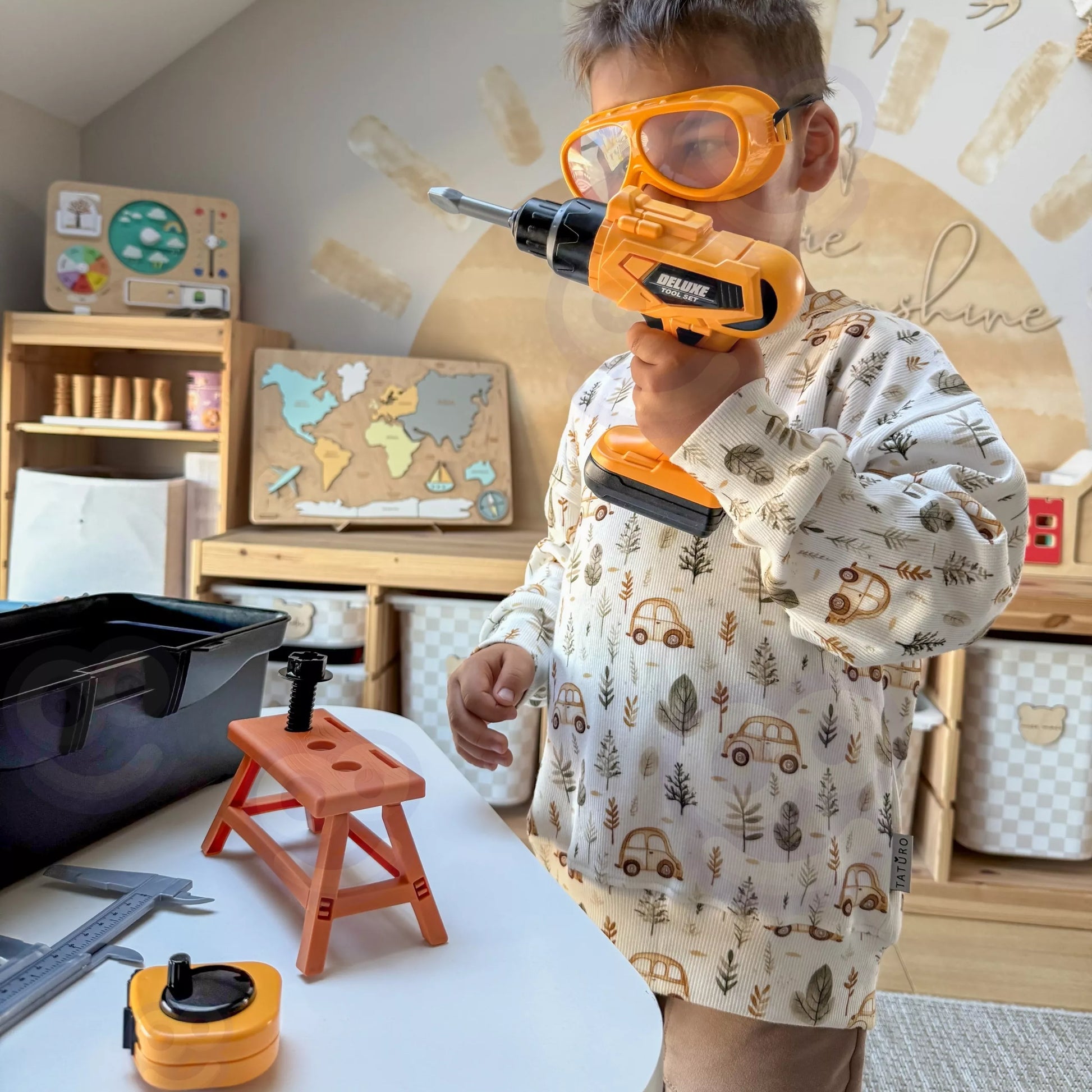 WOOPIE DIY įrankių rinkinys su atsuktuvu ir lagaminu