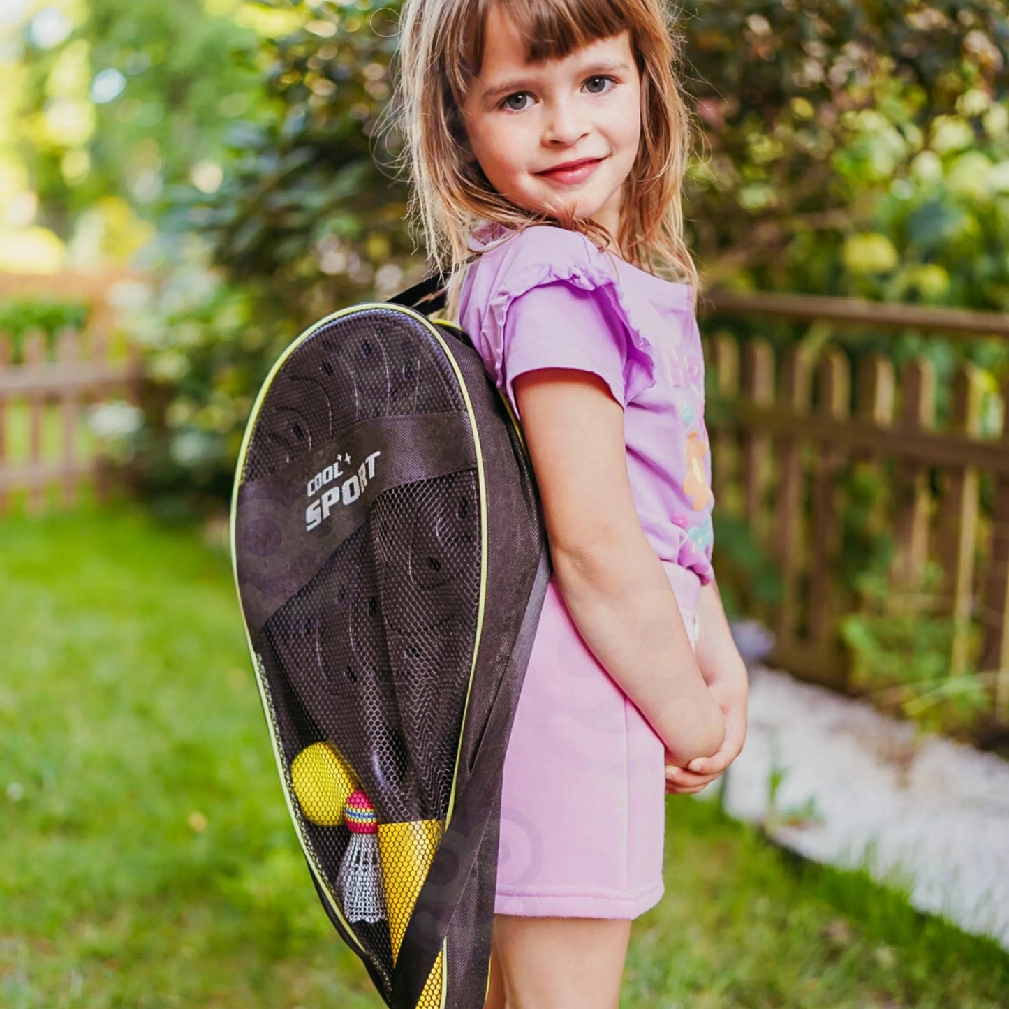 WOOPIE raketa su putplasčio kamuoliu ir plunksnakočiu – paplūdimio ir sodo rinkinys
