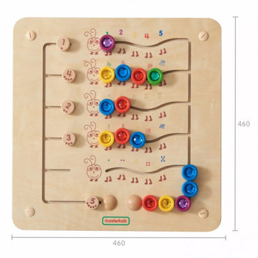 MASTERKIDZ Spalvingi Vikšrai Mokymosi Skaičiai ir Kiekiai – Montessori Mokomoji Sieninė Lenta