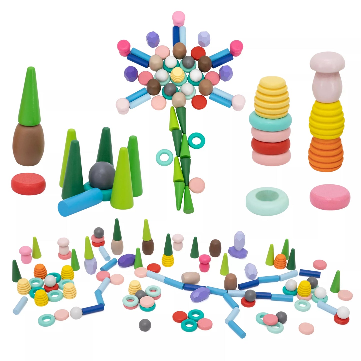 VIGA „Nature Treasures“ medinės kaladėlės – Montessori dėlionė