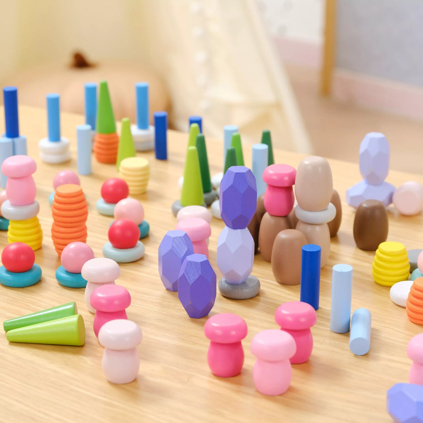 VIGA „Nature Treasures“ medinės kaladėlės – Montessori dėlionė