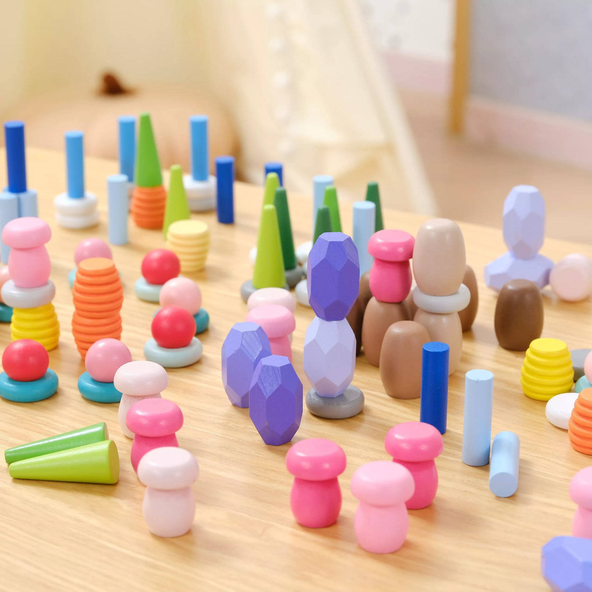 VIGA „Nature Treasures“ medinės kaladėlės – Montessori dėlionė