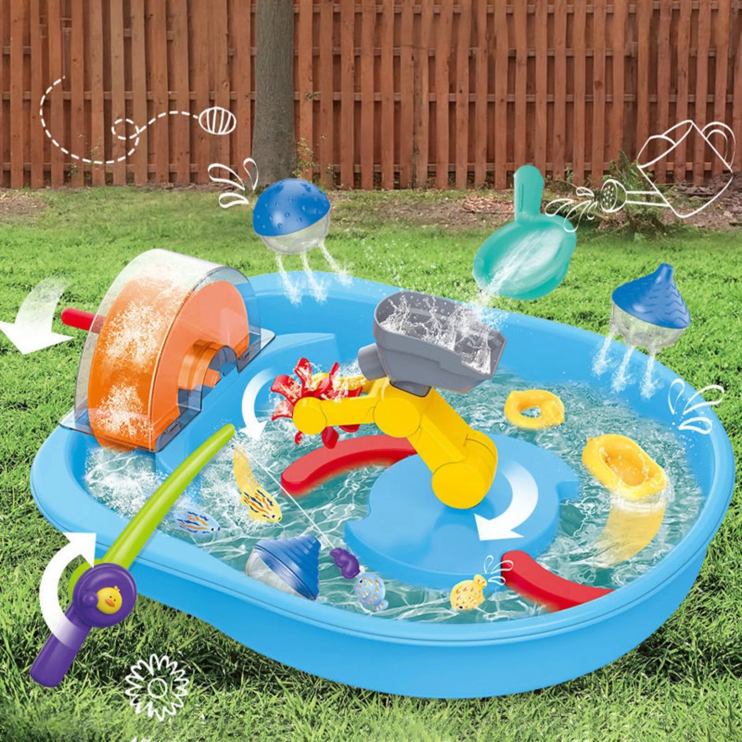 WOOPIE Vandens Trasa 2in1 Žvejybos Žaidimas 14vnt