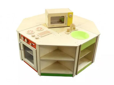 MASTERKIDZ Medinė kampinė virtuvės spintelė vaikams