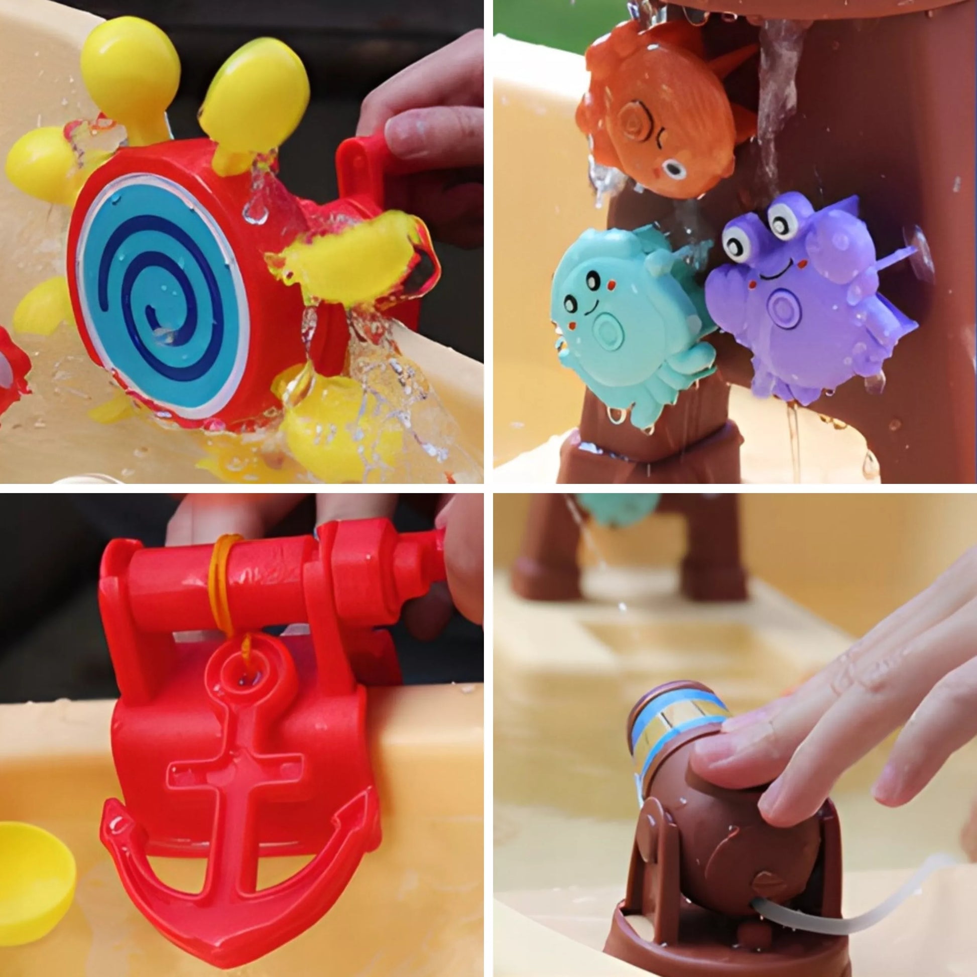 WOOPIE 2 viename vandens stalas, piratų laivo smėlio dėžė, XL su burbulų aparatu