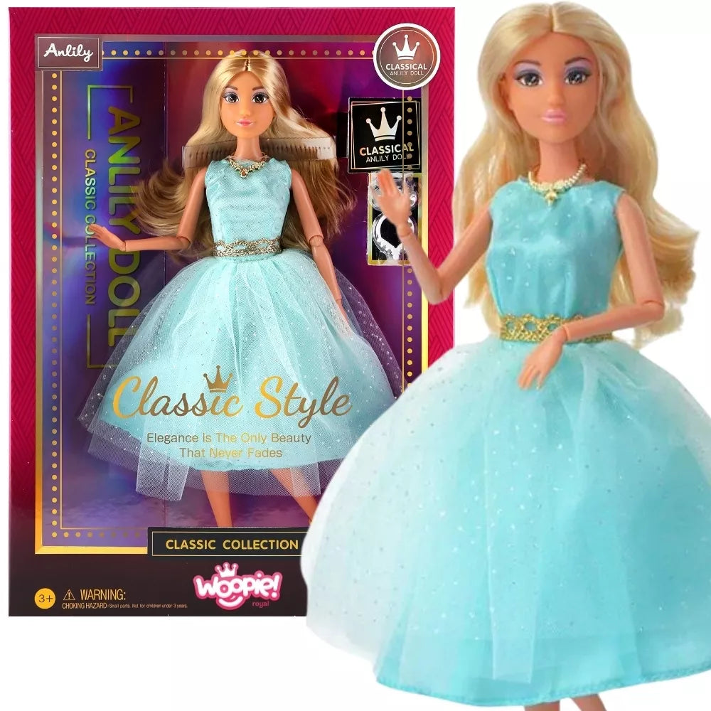 WOOPIE ROYAL Lėlė Lelija 30 cm Ilga Blondinė Plaukai Elegantiška Suknelė