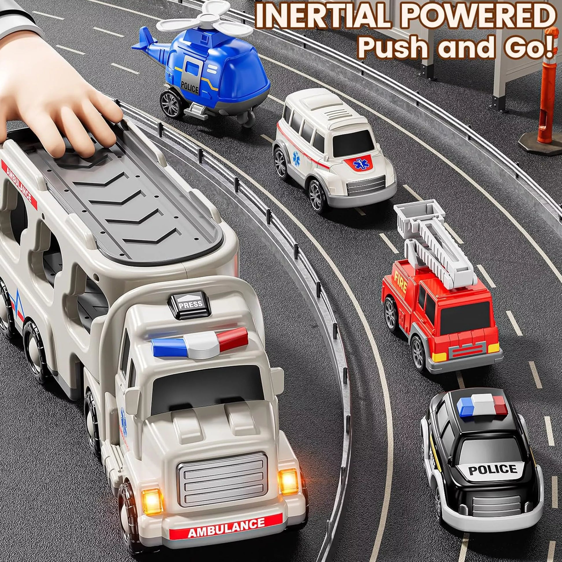 WOOPIE vilkiko rinkinys, 5 automobiliai – greitoji pagalba