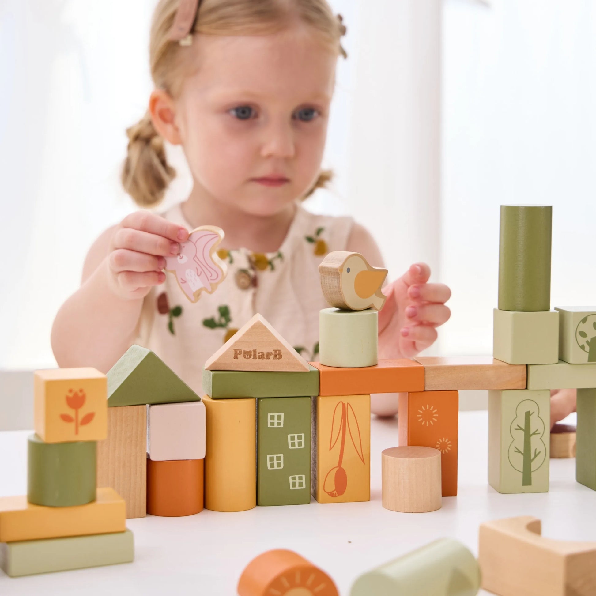 VIGA PolarB mediniai blokeliai „Montessori“ gyvūnai