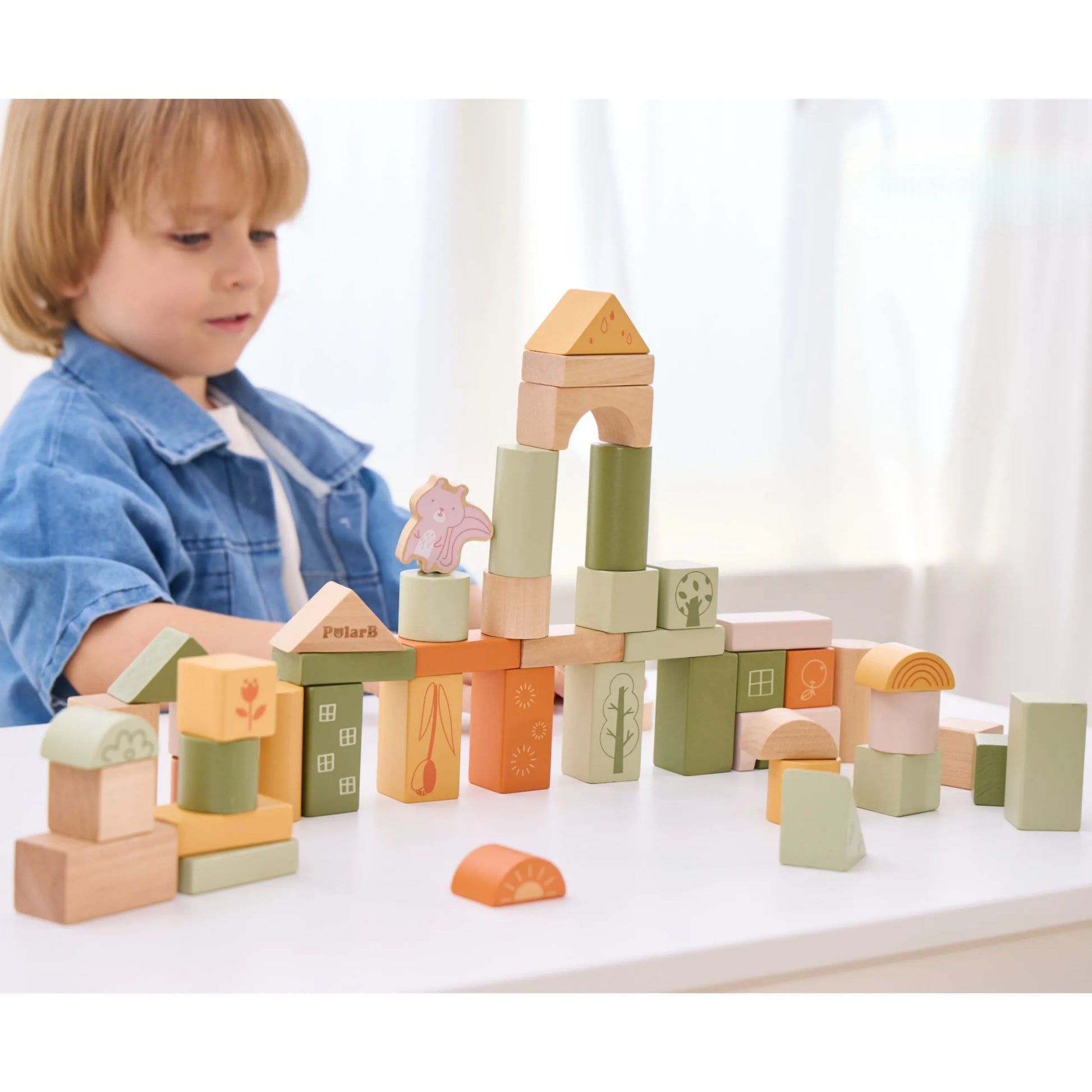 VIGA PolarB mediniai blokeliai „Montessori“ gyvūnai