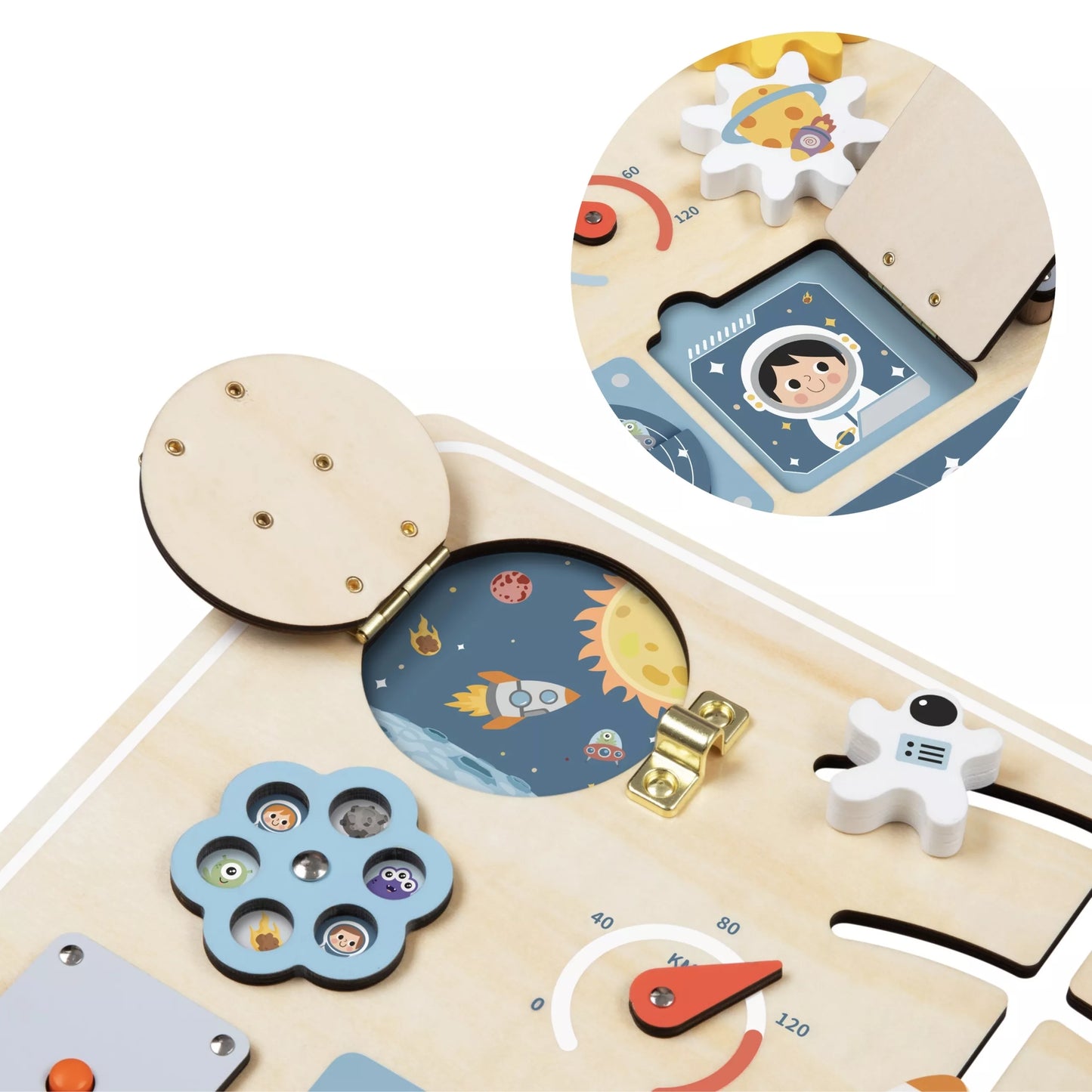 TOOKY ŽAISLAS Medinis Montessori Educational Board Astronaut Spaceship