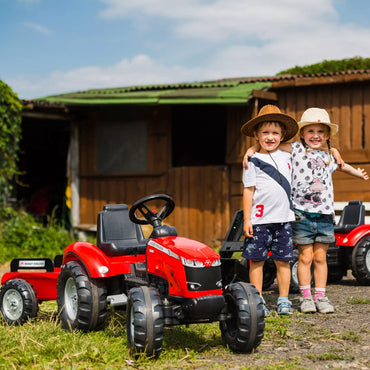 FALK Massey Ferguson raudonas pedalų traktorius su priekaba nuo 3 metų