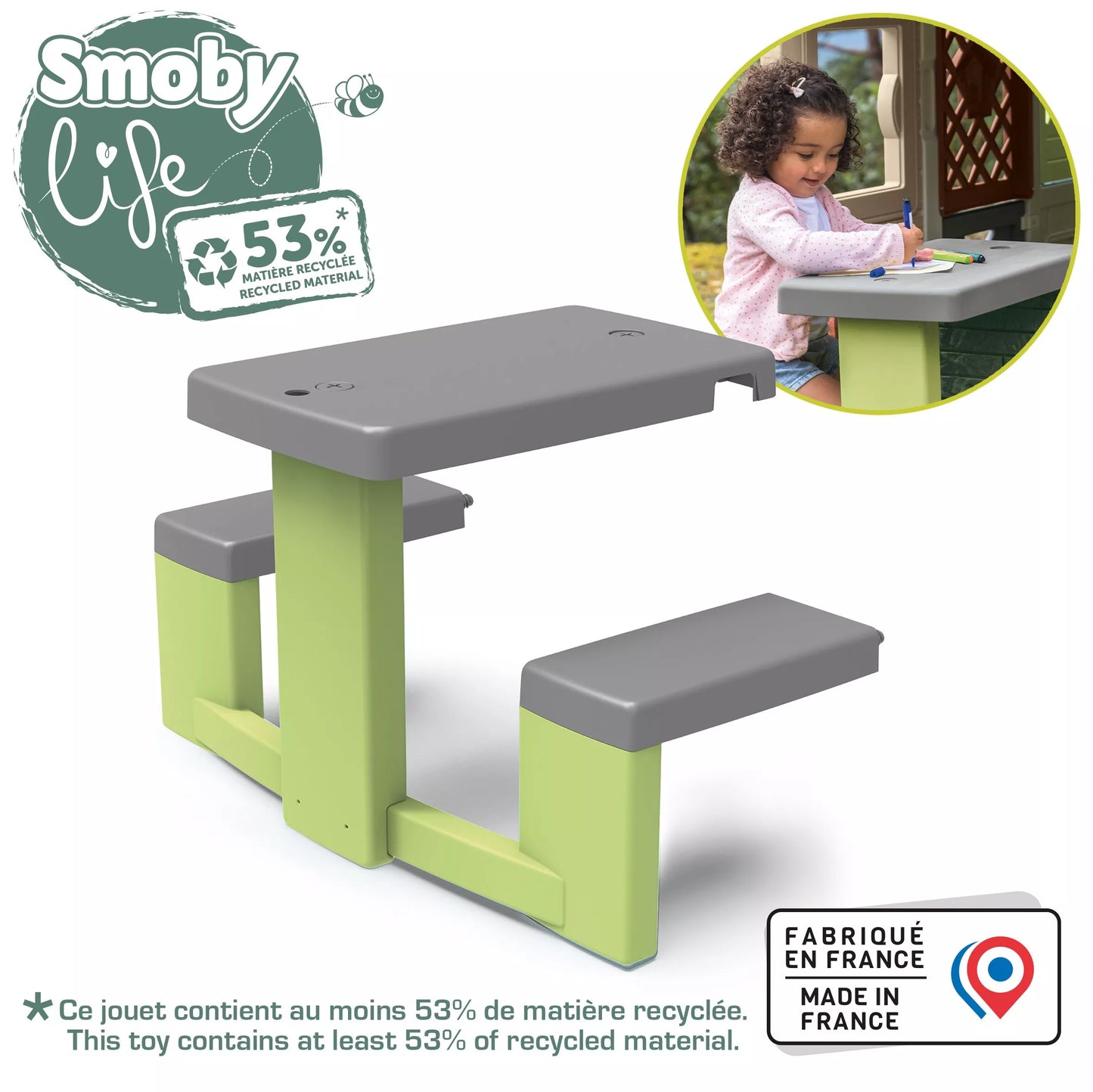 Smoby „Picnic Table“ pikniko stalas su dviem suoliukais