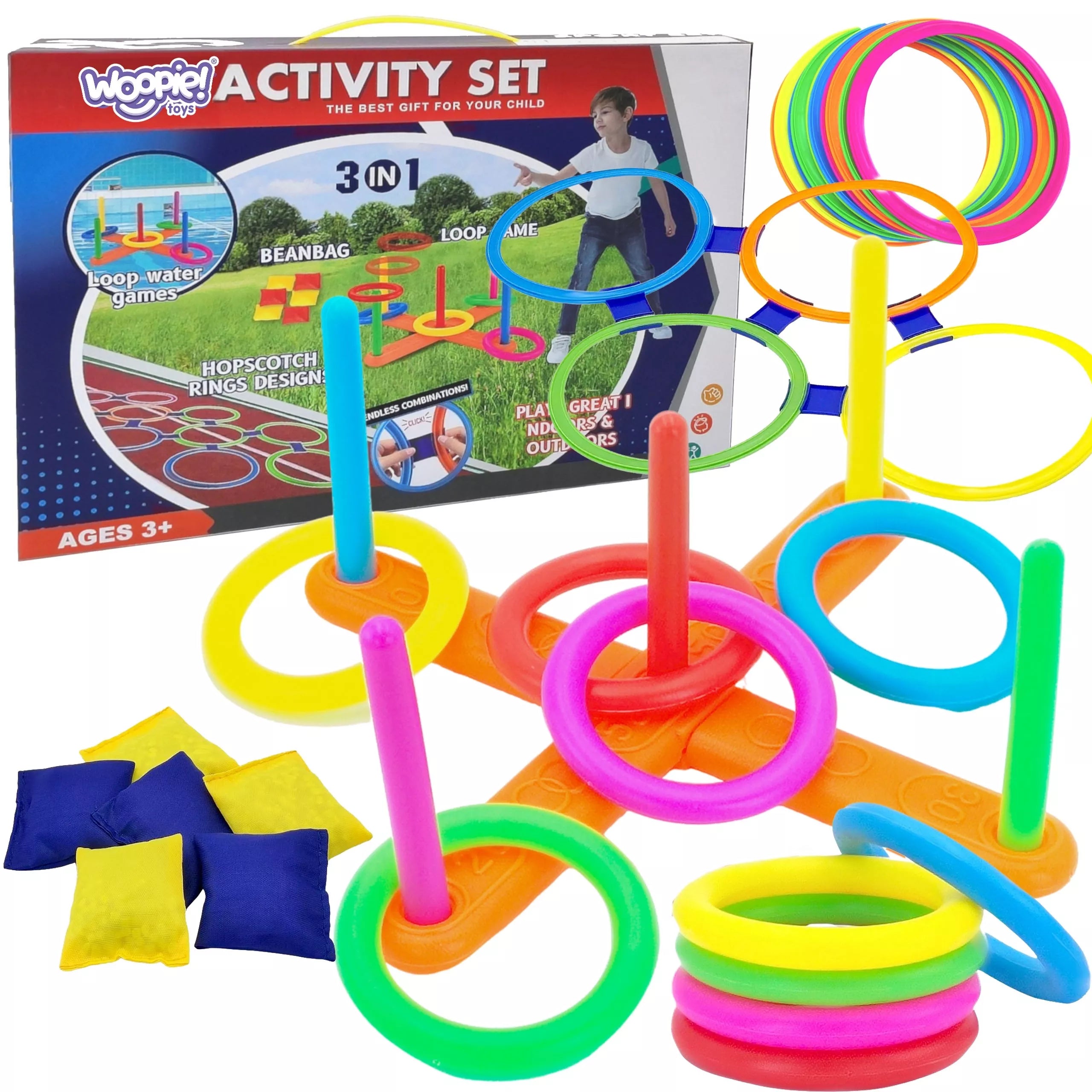 WOOPIE 3 viename „Serso Cornhole Hopscotch“ užmetimo rinkinys