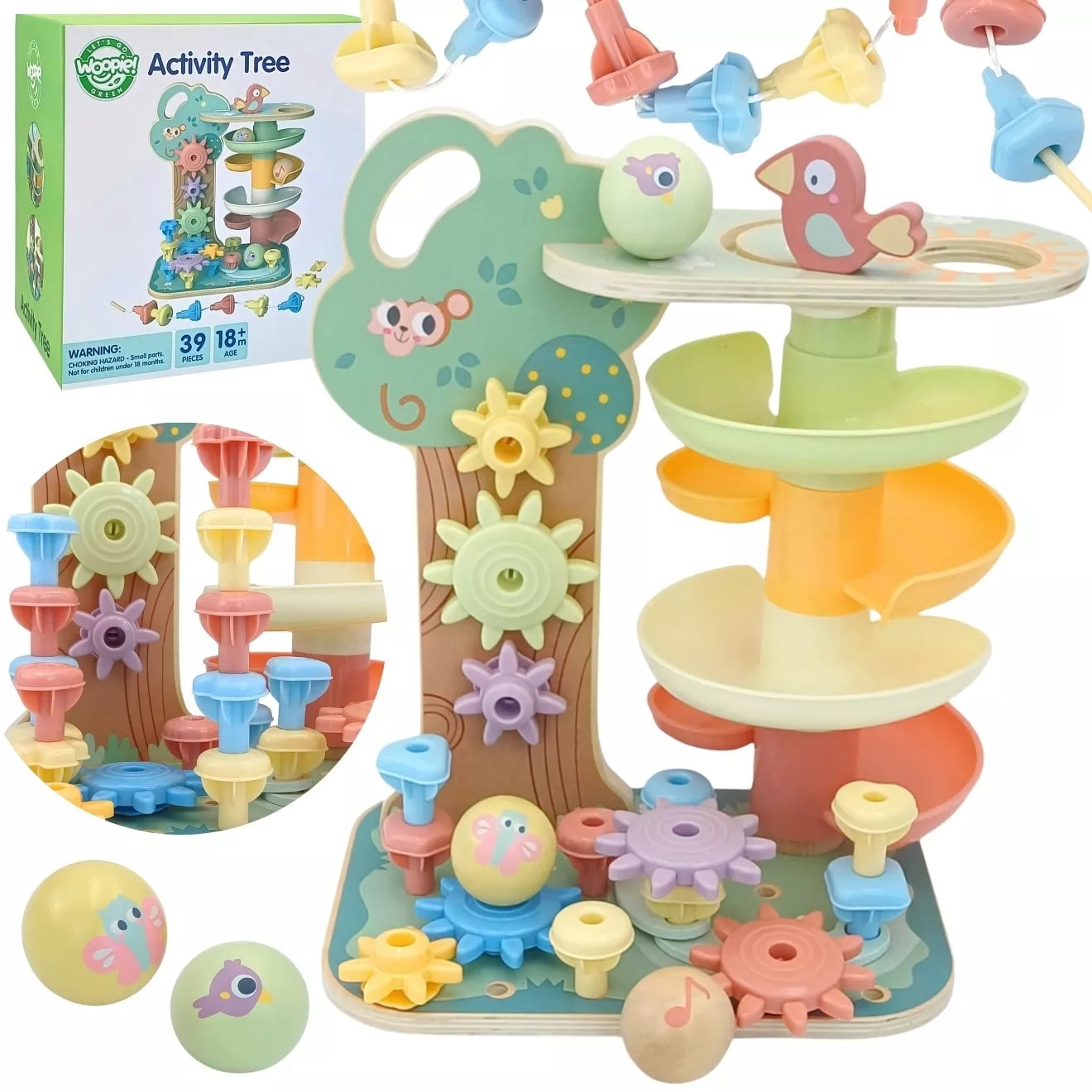 WOOPIE GREEN Veiklos medis Kulodrom Montessori 4in1 FSC