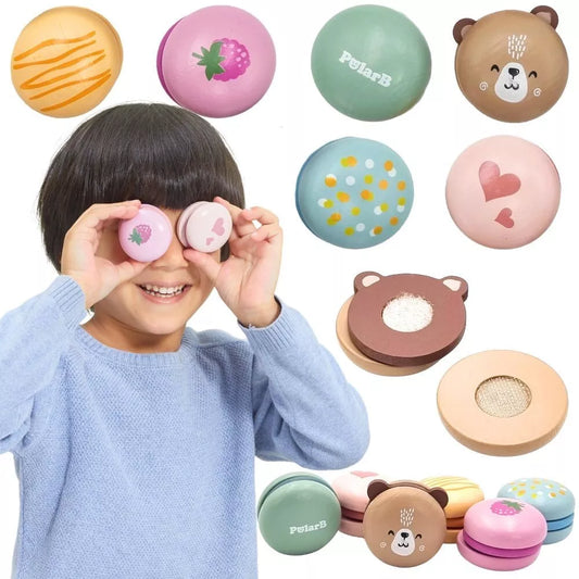 „VIGA PolarB medinių macarons rinkinys su Velcro jungtimis (6 vnt.)