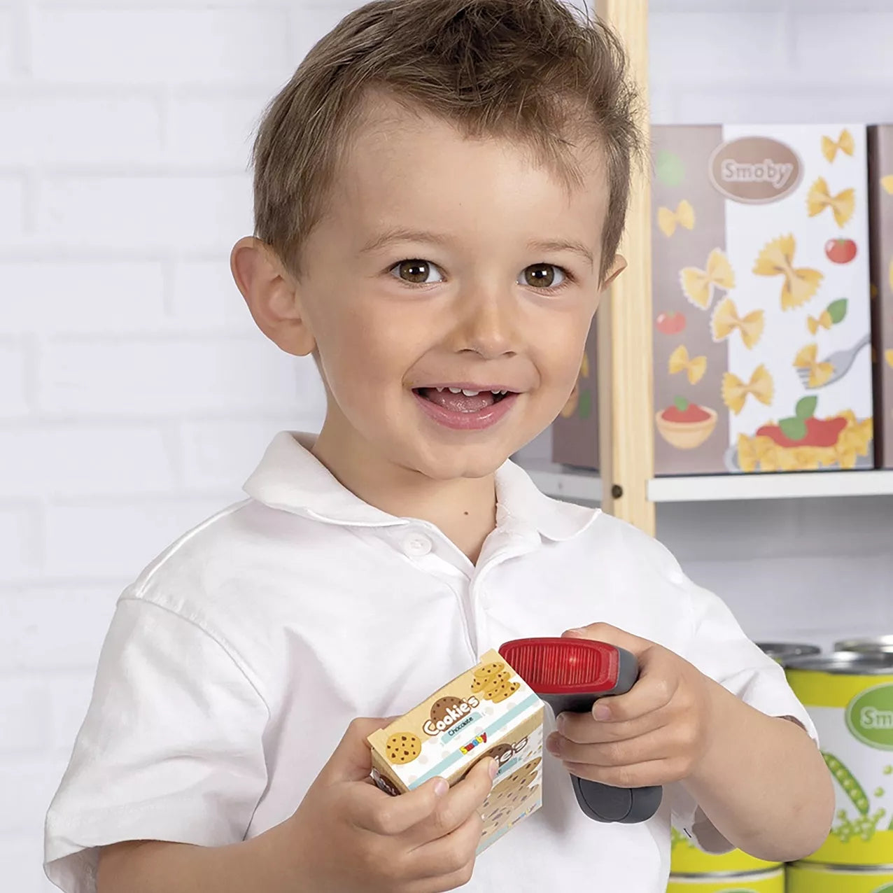 SMOBY elektroninės parduotuvės fondas su skaitytuvu ir masteliu