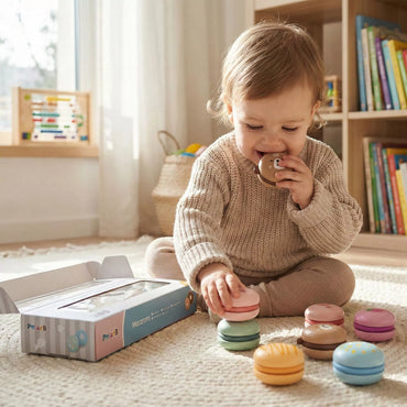 „VIGA PolarB medinių macarons rinkinys su Velcro jungtimis (6 vnt.)