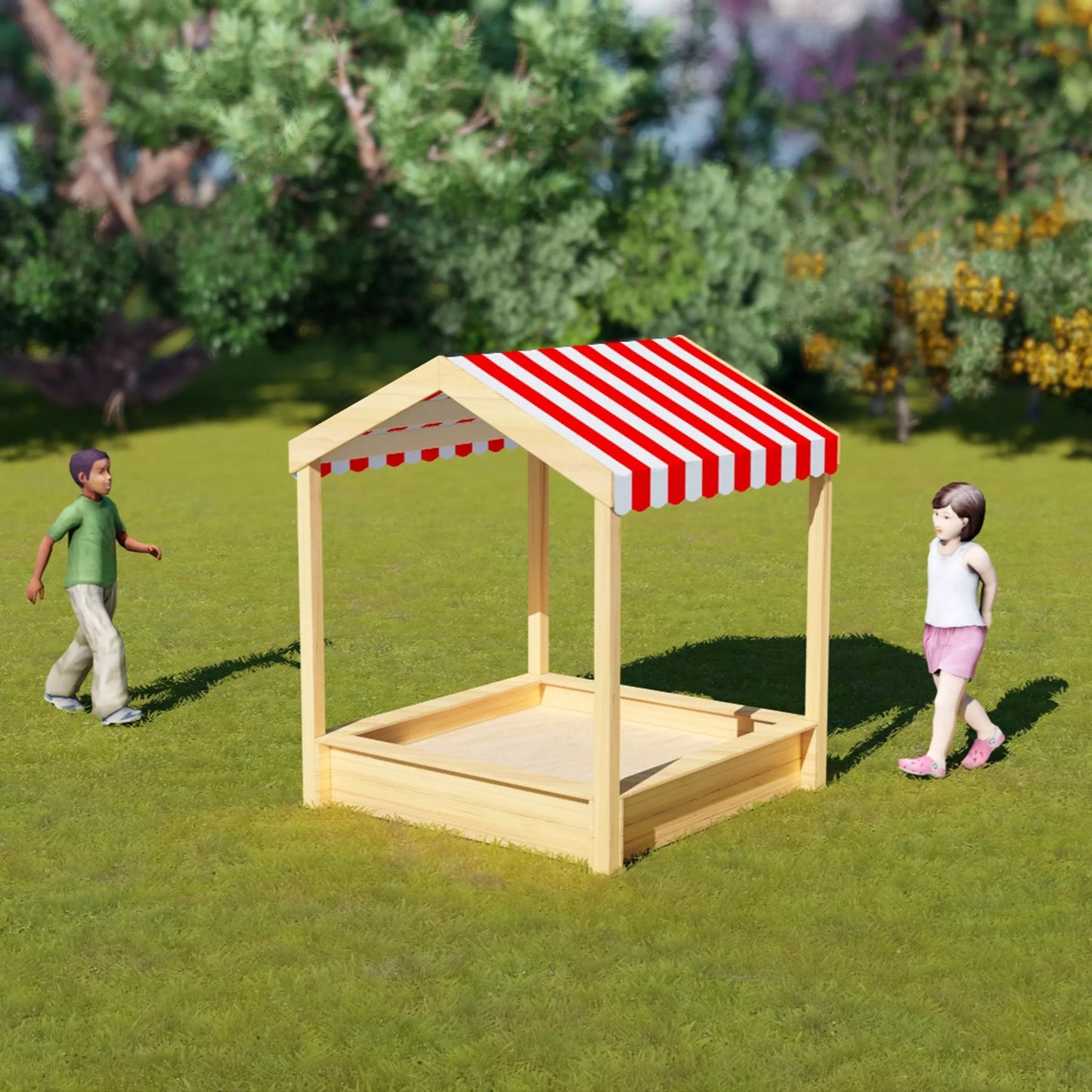 CLASSIC WORLD EDU Medinė smėlio dėžė su baldakimu