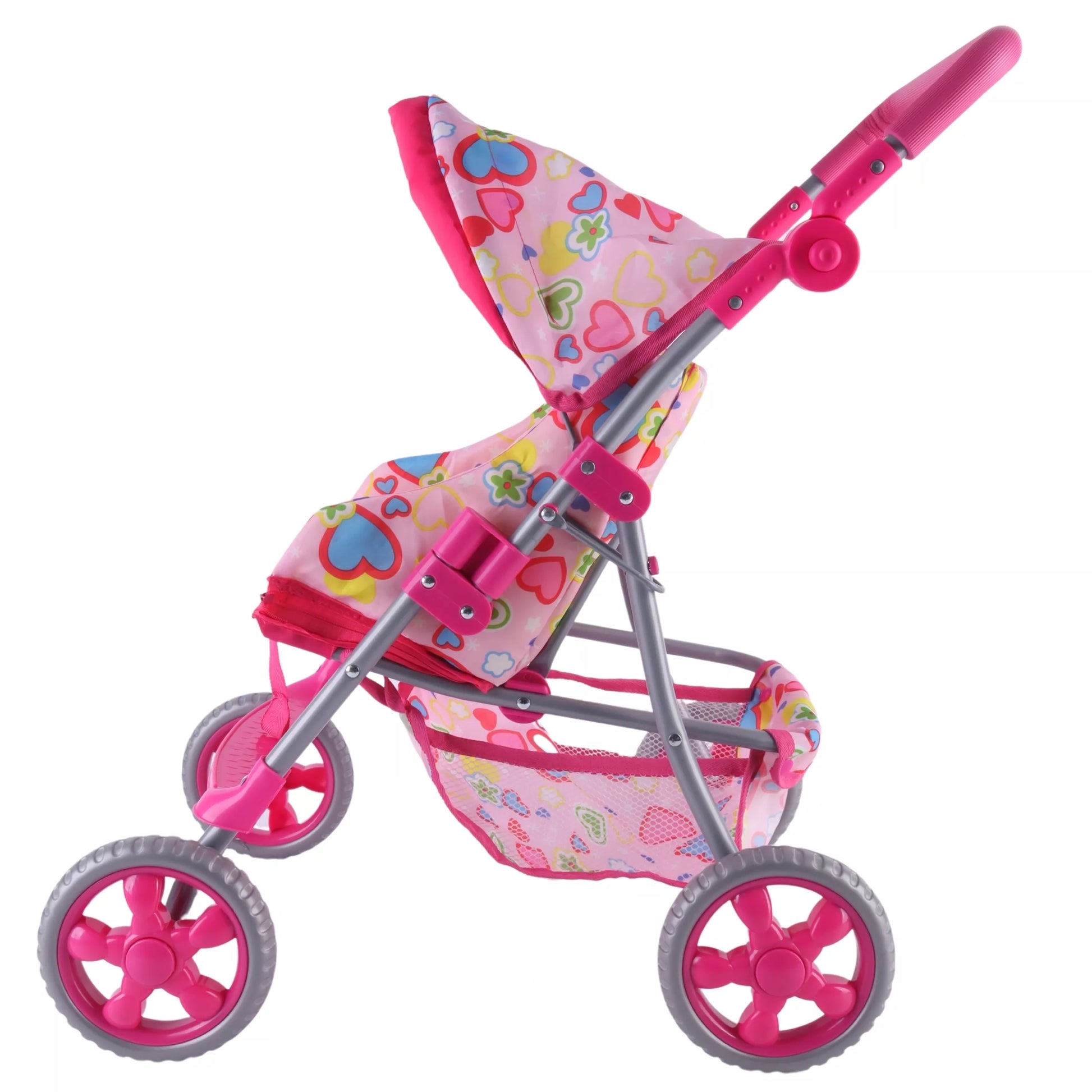 WOOPIE ROYAL lėlių vežimėlis su spalvingomis širdelėmis