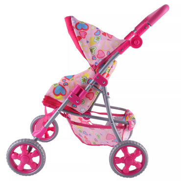 WOOPIE ROYAL lėlių vežimėlis su spalvingomis širdelėmis