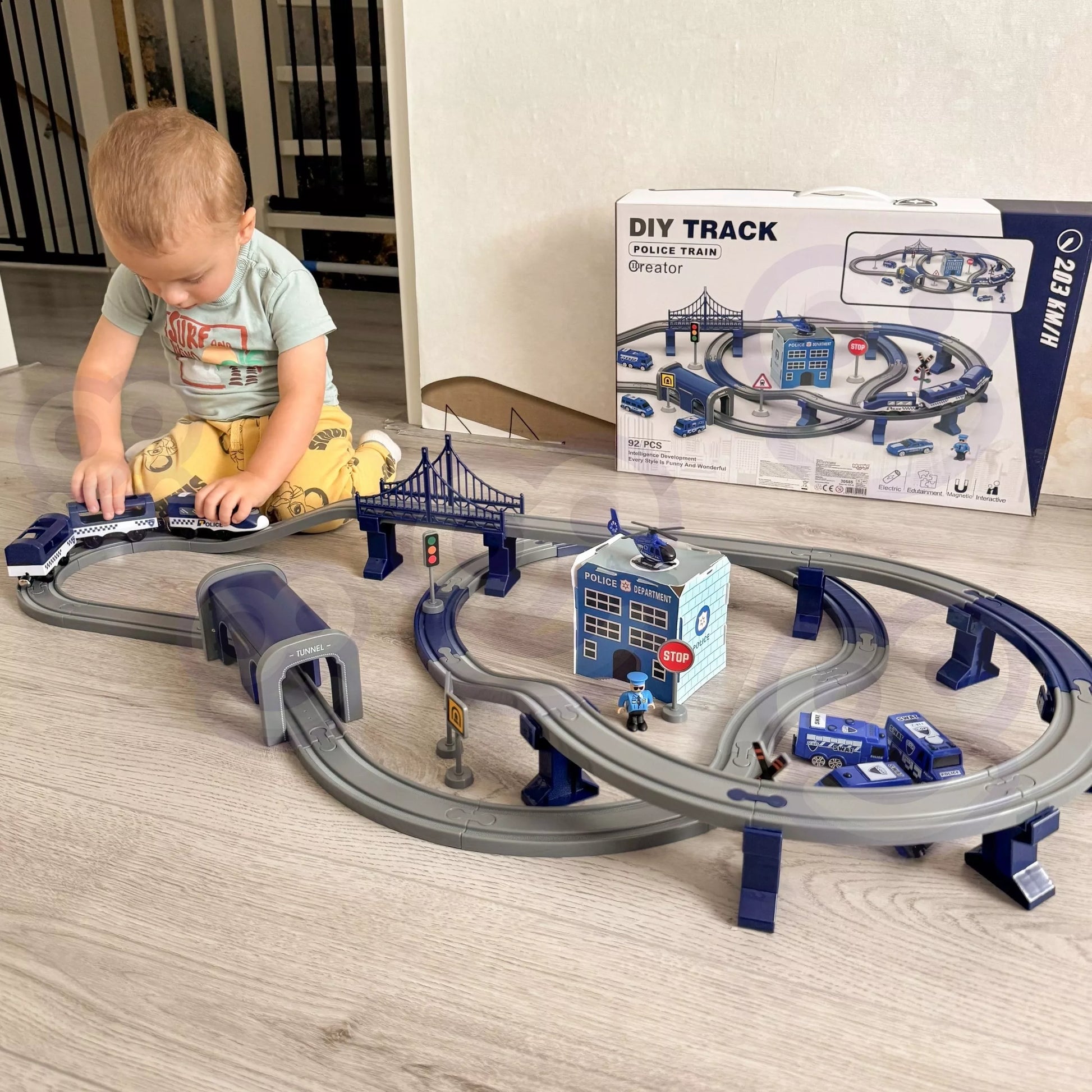 WOOPIE elektrinio geležinkelio bėgių policijos nuovados sraigtasparnių automobiliai 92 vnt.