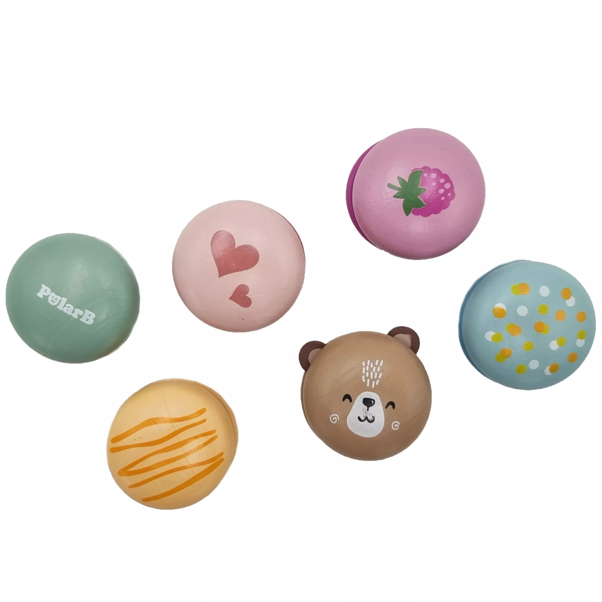 „VIGA PolarB medinių macarons rinkinys su Velcro jungtimis (6 vnt.)