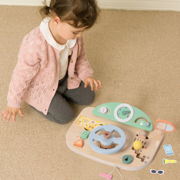 CLASSIC WORLD Medinė manipuliavimo lenta Daugiafunkcis motorizuotas vairas