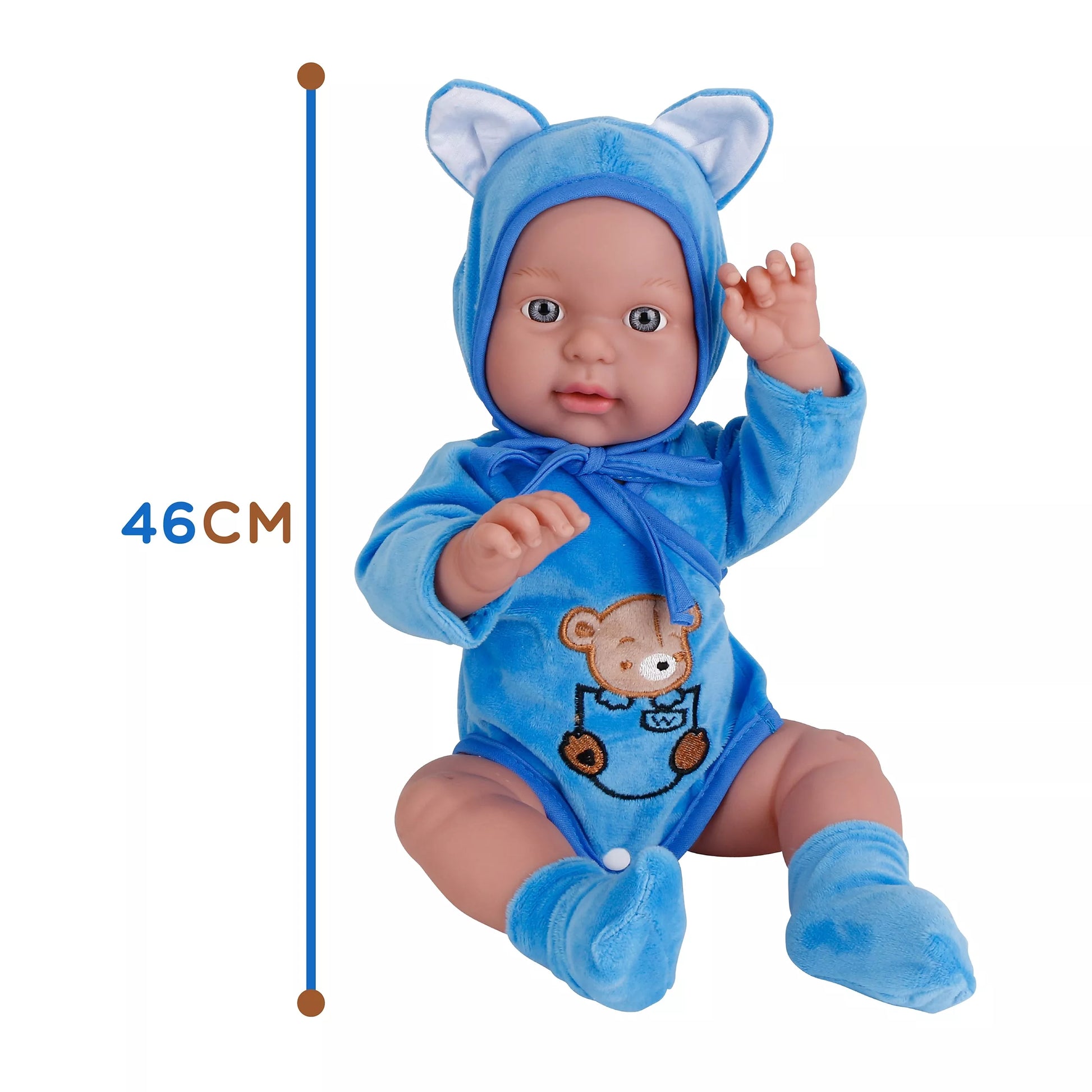 WOOPIE ROYAL kūdikio lėlė meškiuko kostiume 46 cm