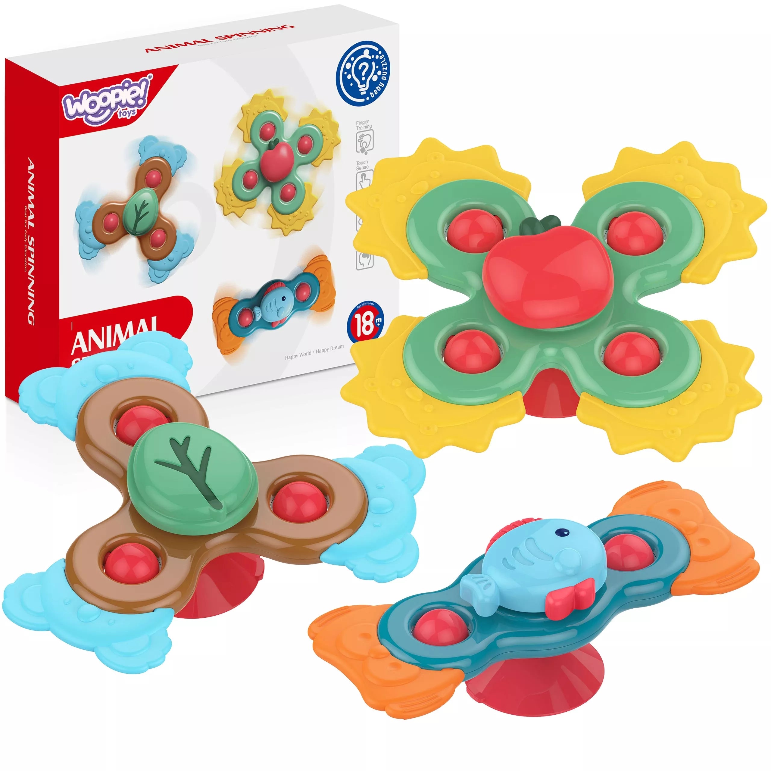 WOOPIE BABY Suktukas Sensorinis Lavinamasis Žaislas 3in1 Spalvingas