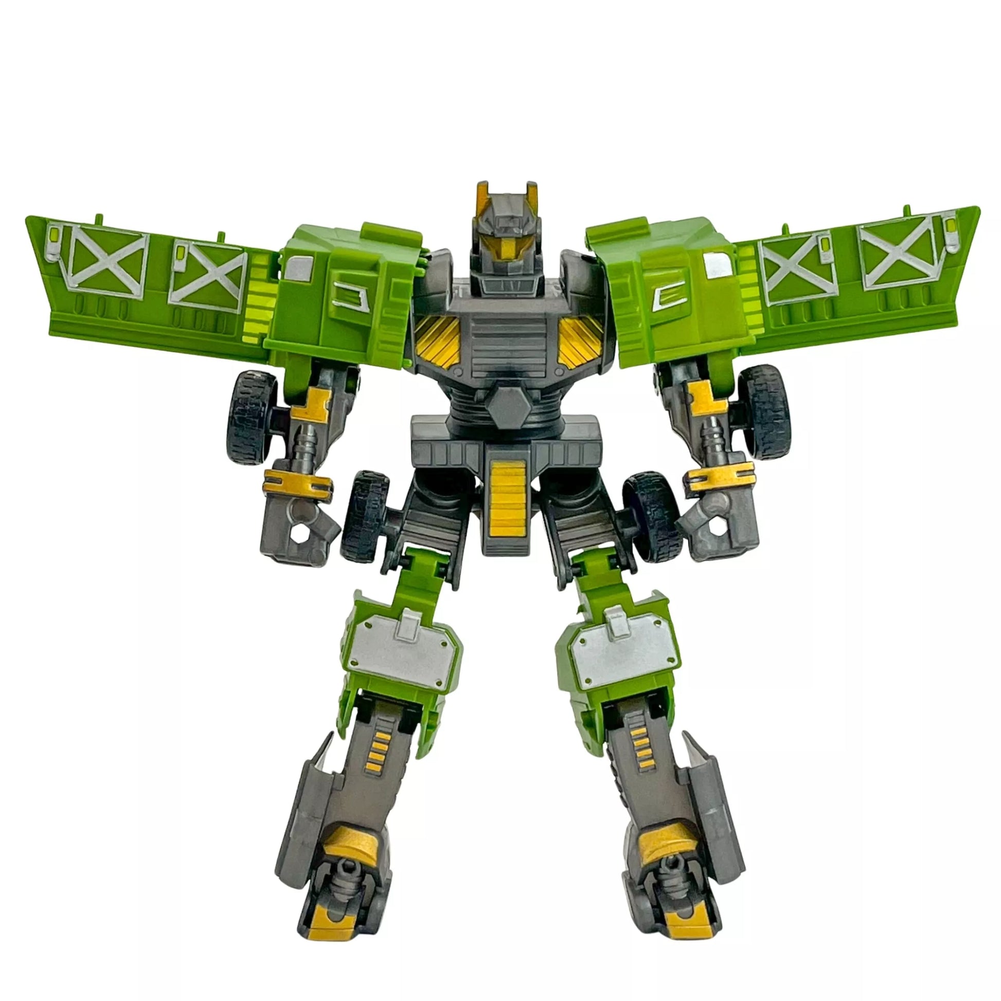 WOOPIE 3 viename transformuojamas robotas-kovos automobilis ir smiginio paleidimo įrenginys, žalias