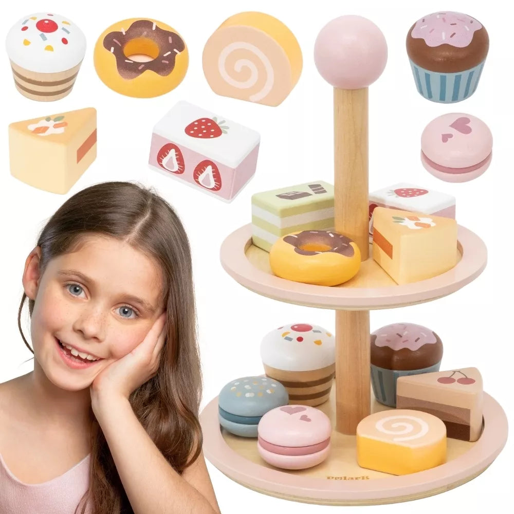 VIGA medinis tortų stovas su priedais