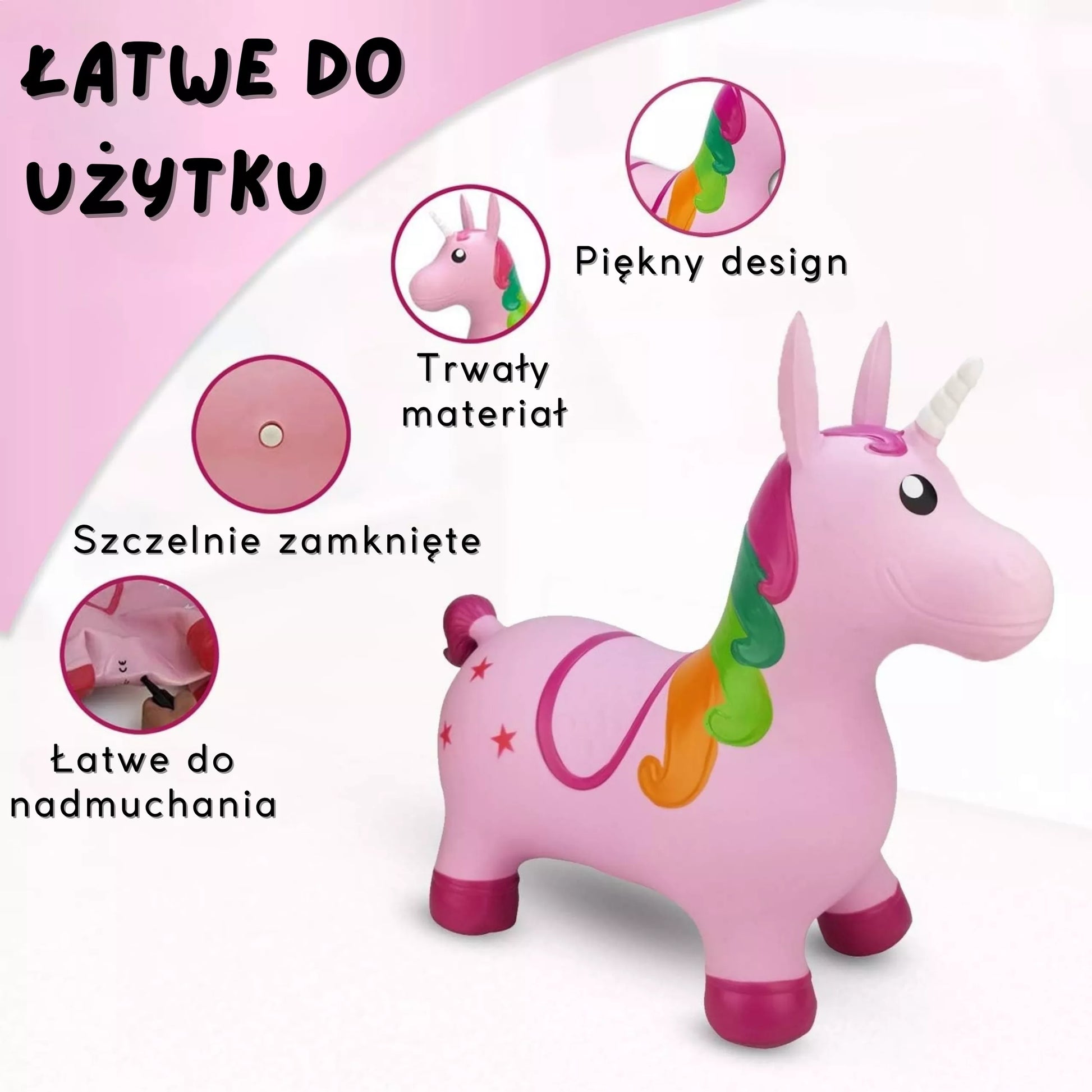 WOOPIE Rožinis Vienaragio šokliukas