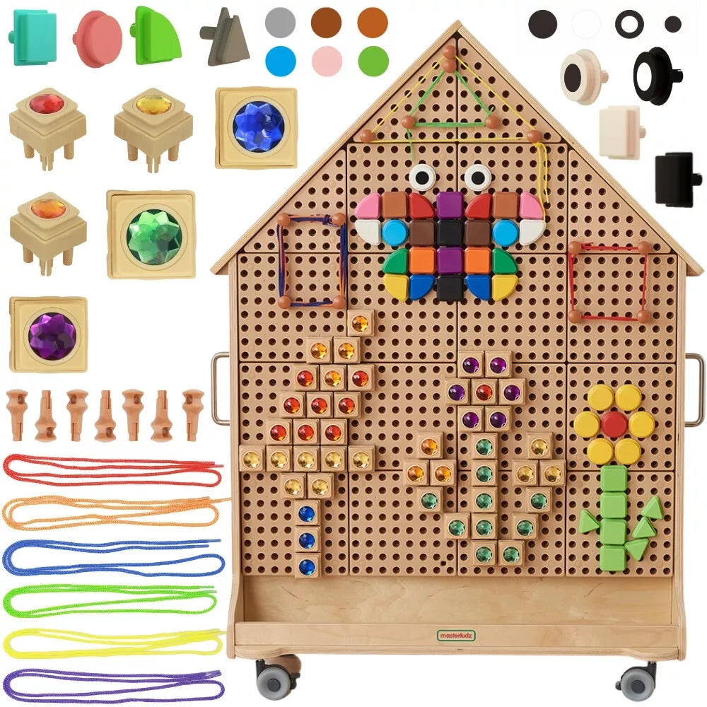 Masterkidz laisvai stovinti dvipusė STEM lenta „House“