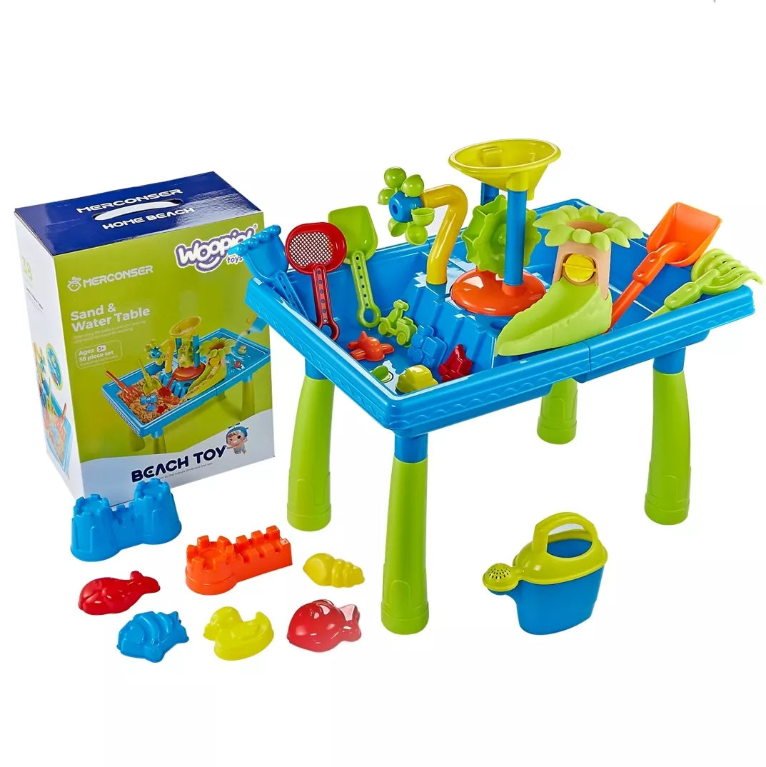 vandens staliukas 2in1 smėlio dėžė Palmė 18 vnt.