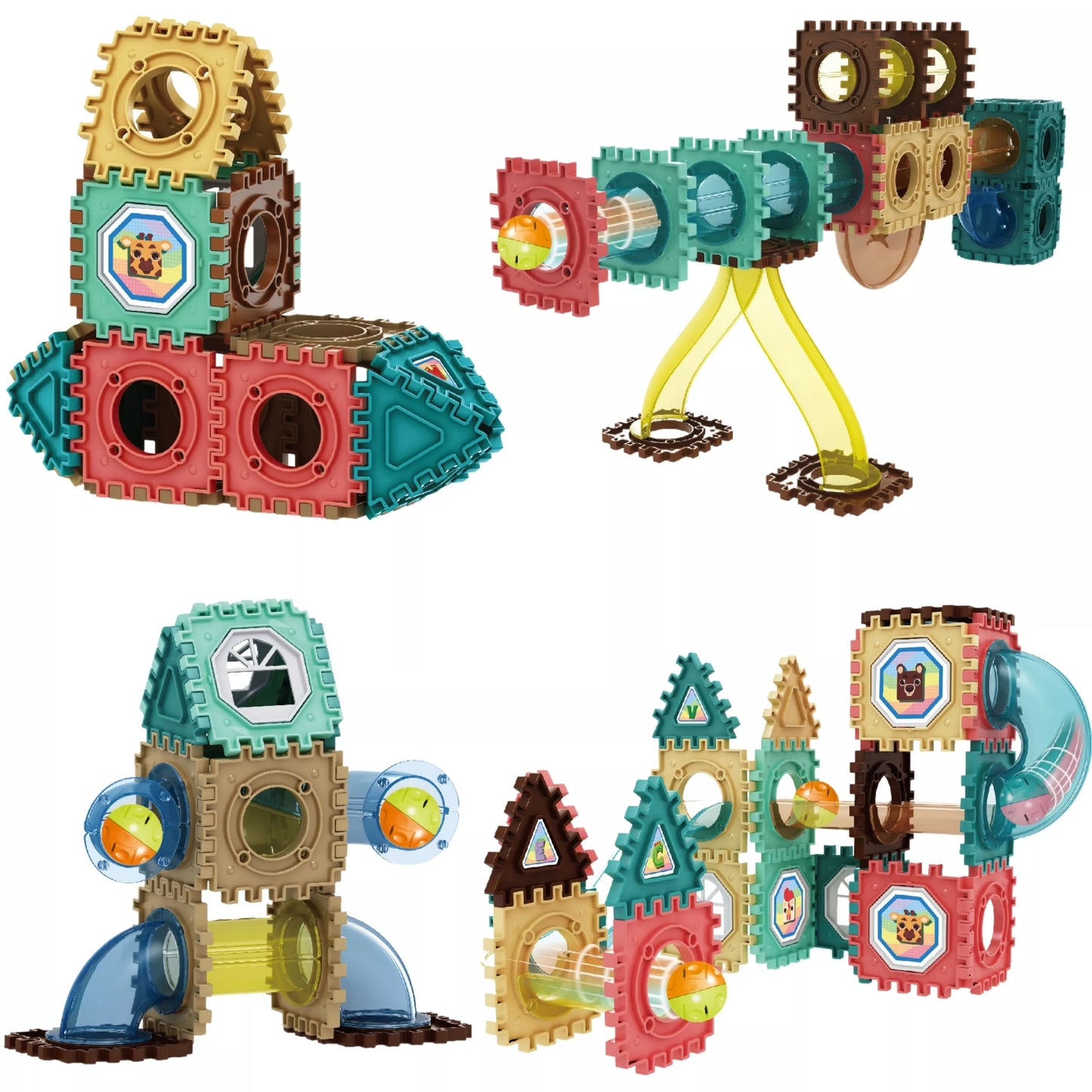  WOOPIE 3D konstruktorių rinkinys su kamuoliukais, vafliais, 68 vnt.