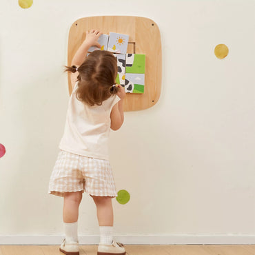 VIGA Medinė Sensorinė Manipuliacinė Lenta – Vaizdinė Dėlionė