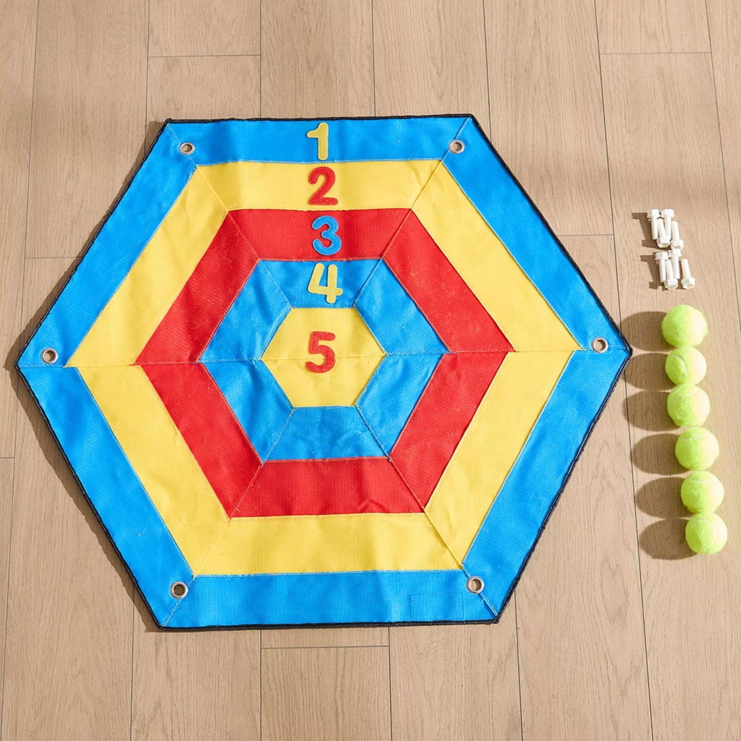 Masterkidz milžiniška šešiakampė STEM velcro smiginio lenta su skaičiais