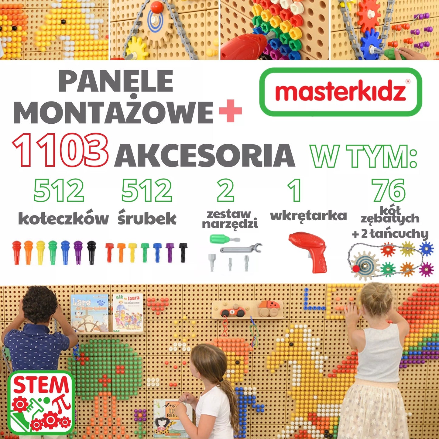 Masterkidz modulinė edukacinė STEM sienų sistema