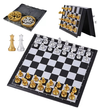 WOOPIE Magnetiniai šachmatai Nešiojami Auksiniai Sidabriniai