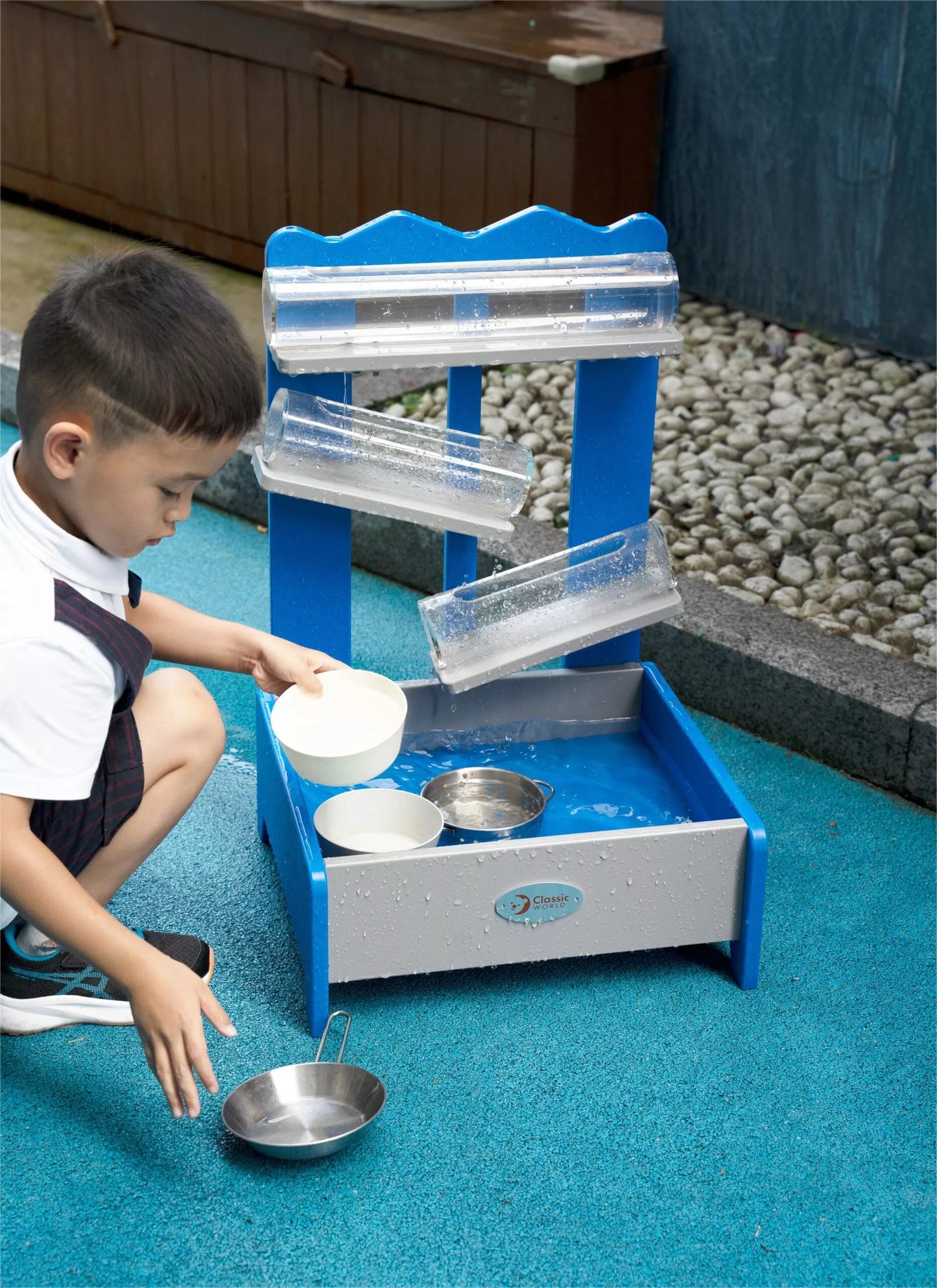 CLASSIC WORLD EDU žaidimų aikštelės vandens žaislų latakai – eksperimentinis rinkinys