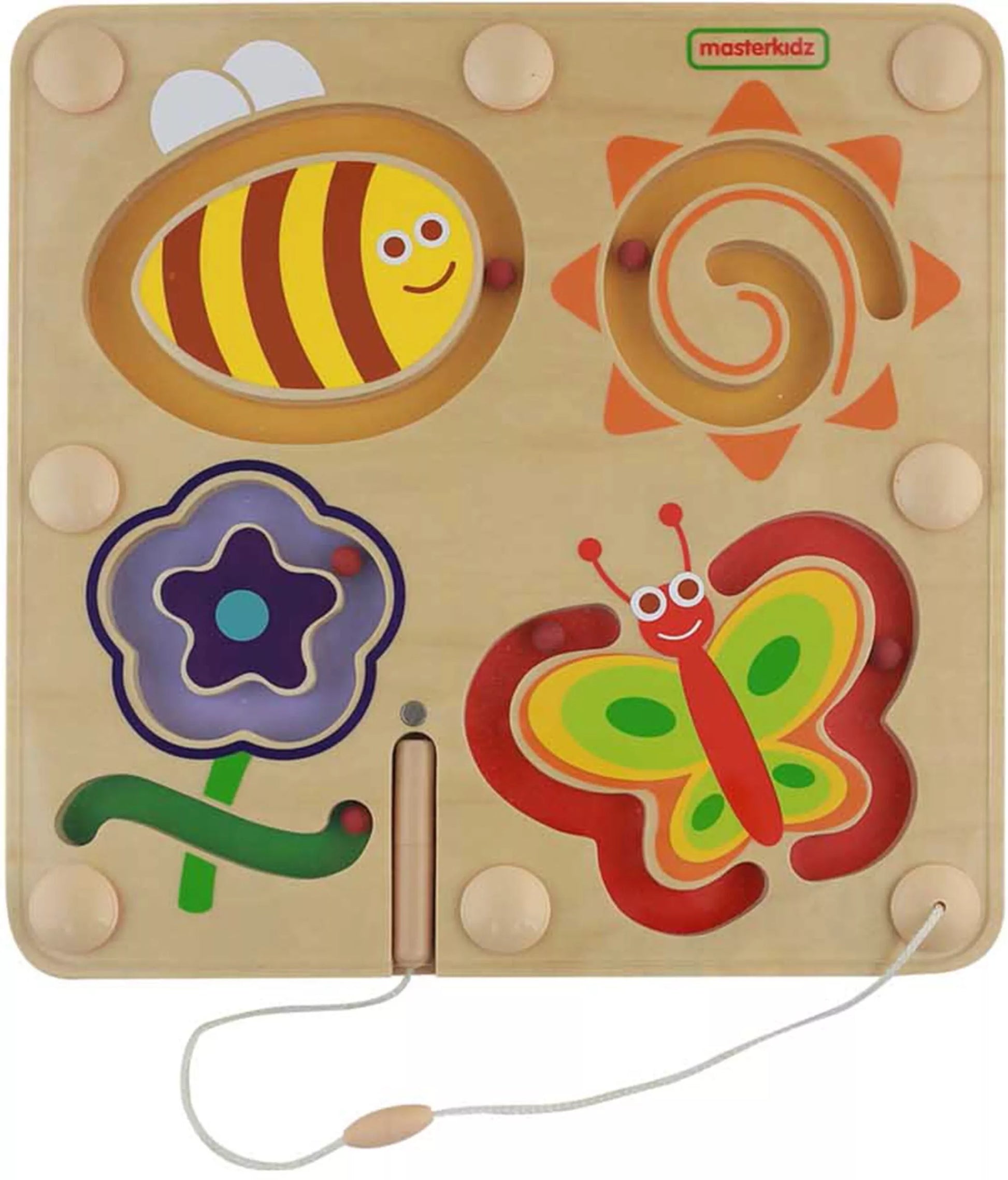 Masterkidz medinė magnetinė labirintų lenta