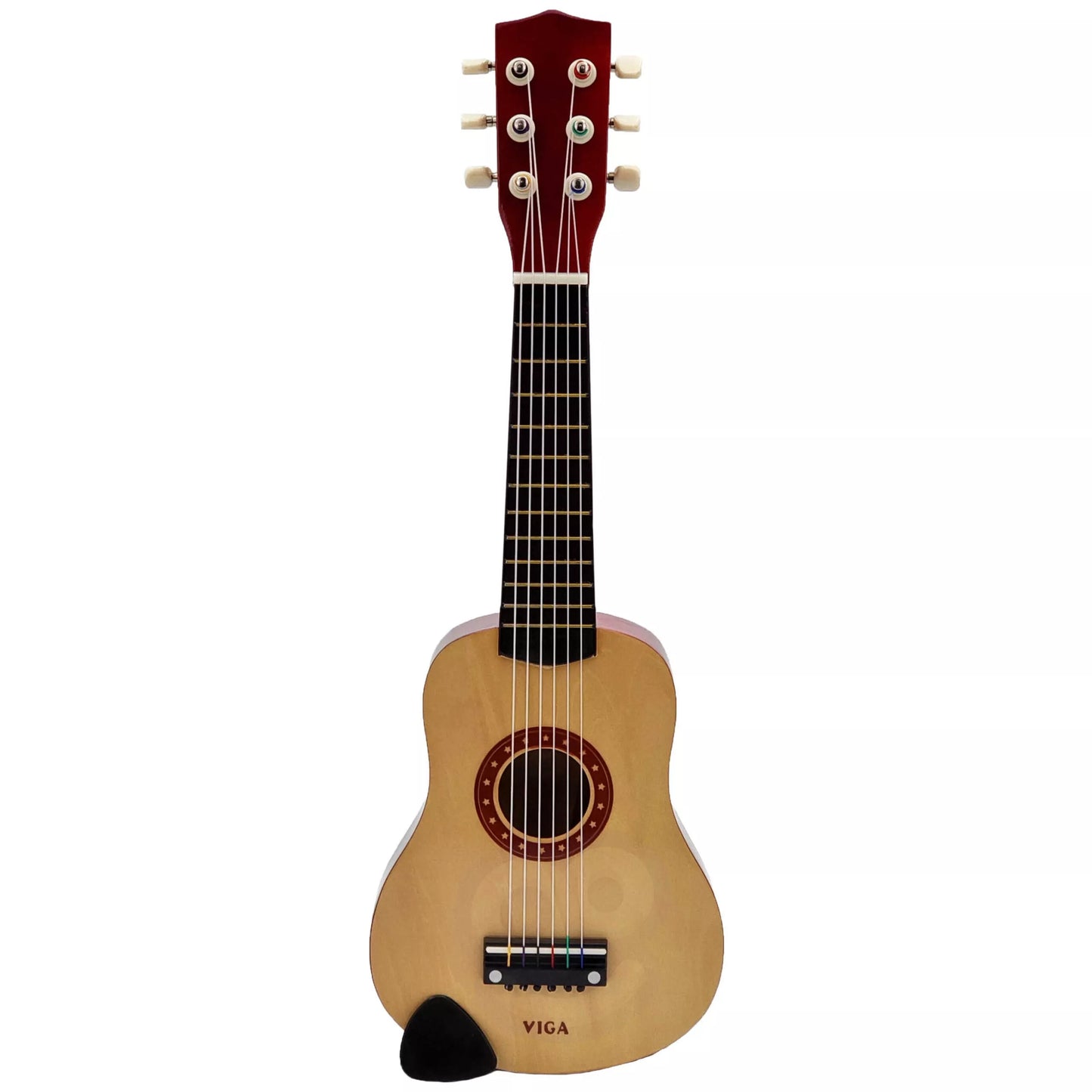 Viga medinė gitarėlė vaikams, natūrali, 21 colio, 6 stygos
