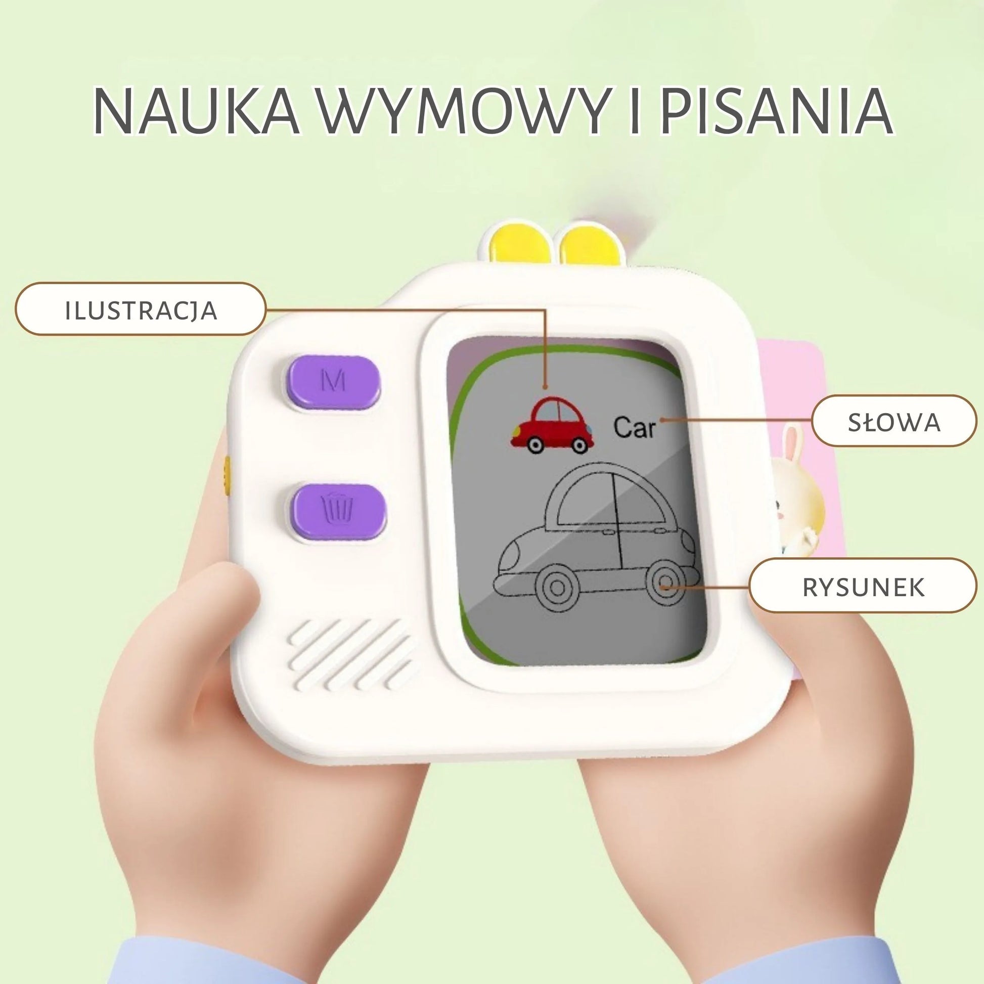 WOOPIE grafinė planšetė – piešimo ir anglų kalbos mokymosi lenta su kortelių skaitytuvu