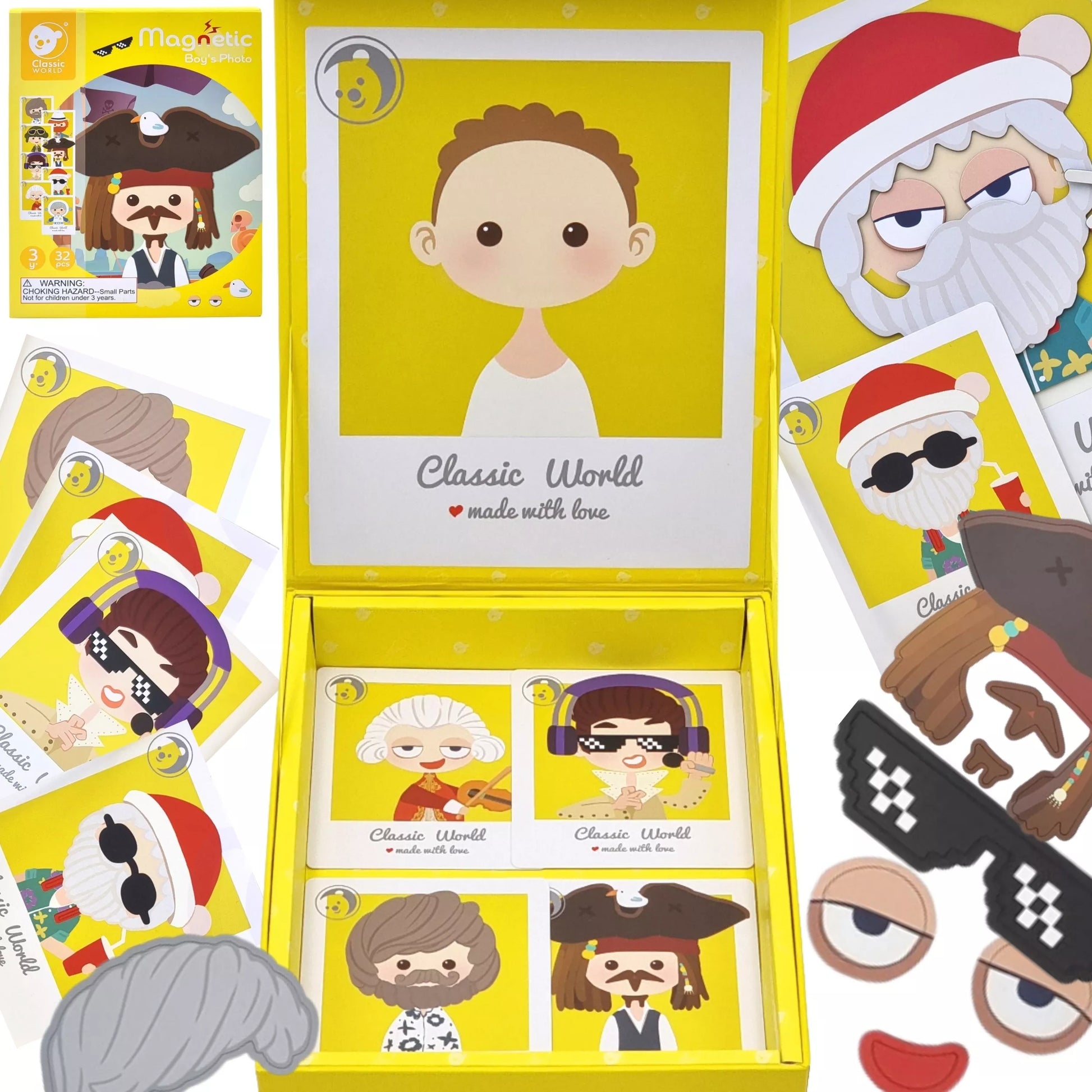 CLASSIC WORLD Magnetinis dėlionės lėlės derinimas 32 vnt.