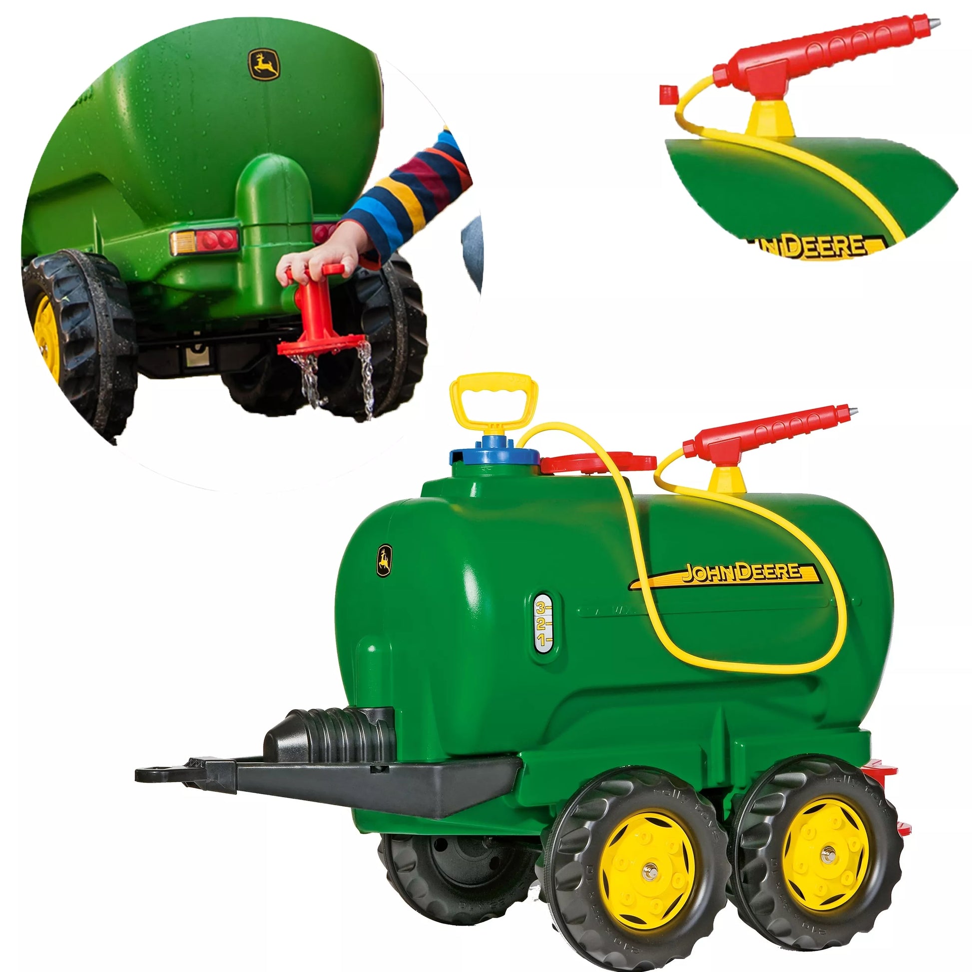 Rolly Toys ritininis tanklaivis John Deere dviejų ašių tanklaivis + siurblys