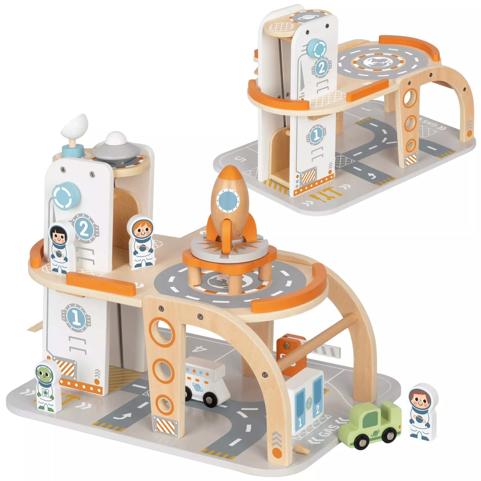 TOOKY TOY medinė automobilių stovėjimo aikštelė